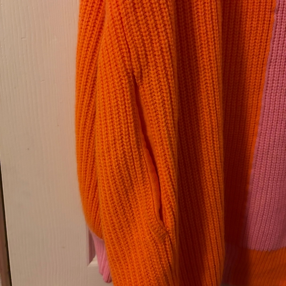 Vibrant Pink and Orange Women's Cardigan - Picture 3 of 4